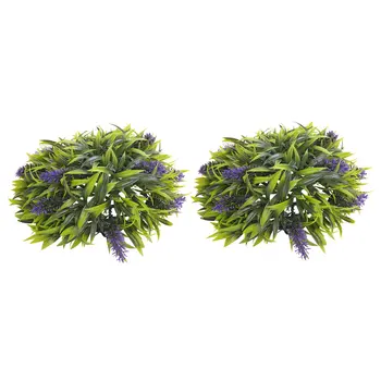 Подвесной шар-топиарий Лаванда Искусственный Садовый цветок Корзина для декора растений 25 см