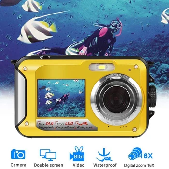 Подводная цифровая камера 1080P HD, 2,4-мегапиксельная Водонепроницаемая камера, Ударопрочная для плавания, экшн-камеры с подводной записью