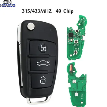 Полуинтеллектуальный Складной Дистанционный Ключ с 3 кнопками 315 МГц Или 433 МГц 49chip используется для Audi A3