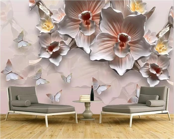 Пользовательские обои beibehang 3D фреска мода новый китайский рельефный цветок бабочка гостиная спальня ТВ фоновая стена