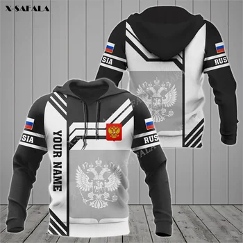 Пользовательское название RUSSIA LINE, ЧЕРНО-БЕЛЫЙ флаг, толстовка с 3D принтом на молнии, мужской пуловер, толстовка, Джерси с капюшоном, спортивные костюмы, Верхняя одежда, пальто