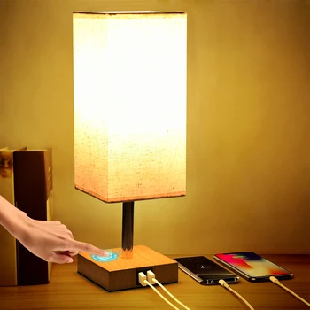 Прикроватный светильник с сенсорным управлением, перезаряжаемый через USB, настольная лампа с регулируемой яркостью, теплый белый и RGB ночник для гостиной, спальни, офиса
