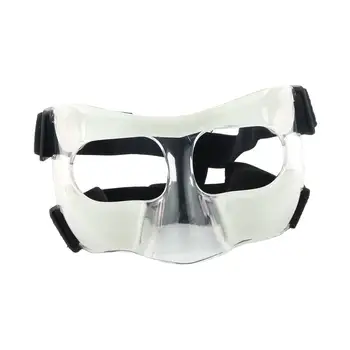 Прочная защита для лица и носа с подкладкой, защита для лица от сломанного носа, Эластичный ремешок, Небьющаяся баскетбольная маска для защиты носа