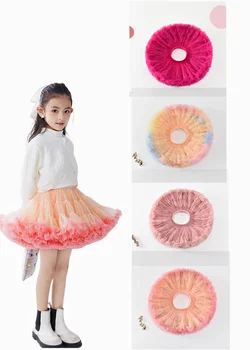 Пышная балетная юбка для девочек, детские костюмы из тюля, однотонные детские пачки для детского дня рождения, одежда для выступлений