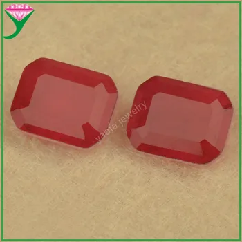 Распродажа красных драгоценных камней размером 3x5 ~ 13x18 мм, синтетический Сплавленный камень прямоугольной восьмиугольной формы, натуральный кристалл И красное стекло, Сращивание россыпных драгоценных камней