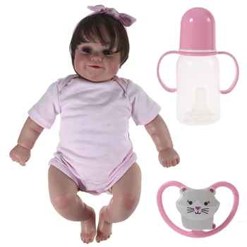 Реалистичная кукла-Реборнс для малышей с 20-дюймовым открытым глазом, Улыбающаяся Детская игрушка, реалистичные куклы для новорожденных, подарок для младенцев с одеждой для детей