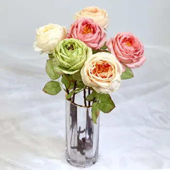Роза с искусственным Фокусным краем с большой головкой 52 см, украшение для дома, Роза, Свадебный Ручной Цветочный Пучок