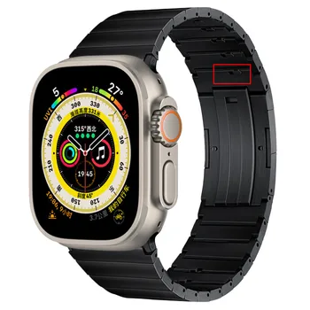 Роскошный Ремешок для Apple Watch Серии 8 7 SE 6 5 4 3 Ultra 49 мм Браслет из Титанового Сплава для iwatch 45 мм 41 мм 44 мм 42 мм 40 ММ Ремешок