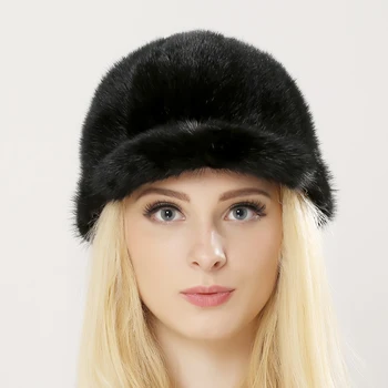 Рыцарская шляпа из натурального меха норки, вязаная шапка для зимних женщин, шапочка из меха черепа, шапочки из натурального меха, толстые
