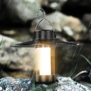 Светодиодный фонарь для освещения, водонепроницаемый с крючком, фонари для кемпинга, зарядка для палатки Type-c, Садовая декоративная лампа с регулируемой яркостью для путешествий на открытом воздухе
