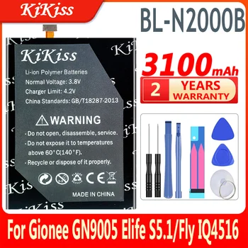 Сменный аккумулятор мобильного телефона емкостью 3100 мАч BL-N2000B Для Gionee GN9005 Elife S5.1 /Для Fly IQ4516