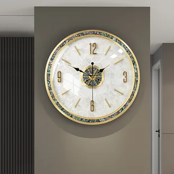 Современные Роскошные Настенные часы в виде ракушки Из Чистой латуни Европейские Настенные Часы Простая гостиная Скандинавские Бытовые Бесшумные Часы Современный Дизайн