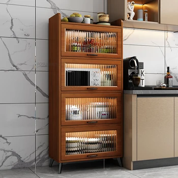 Современный кухонный шкаф из углеродистой стали для кухонной мебели, буфеты, Легкая роскошная лестничная площадка, Многофункциональный бытовой шкаф для хранения