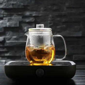 Стеклянный чайник со съемным заварочным устройством для приготовления цветущего чая, горшочек со льдом для сока из листового молока