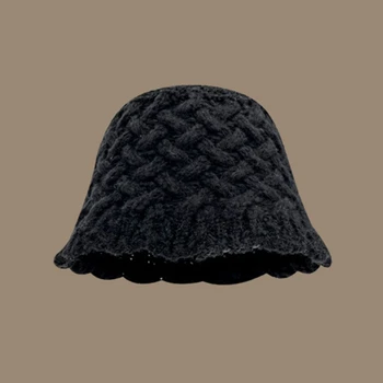 Стильная вязаная шапка-тазик, рыбацкая шляпа, эластичная широкополая шляпа, универсальная для скалолазания на открытом воздухе, кемпинга, пеших прогулок