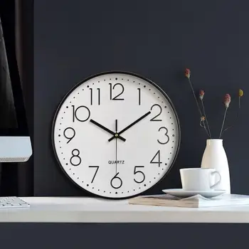 Стильные бесшумные бесшумные настенные часы с рельефной шкалой Точный Хронометрист Цифровые настенные часы Украшение гостиной