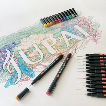 Студенческая живопись, трассировка художественного дизайна, создание эскизов DIY, 12-цветная ручка для контуров шириной линии, цветная шприц-ручка