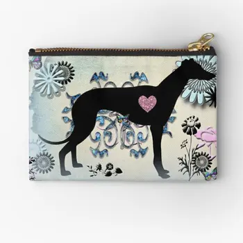 Сумки на молнии Greyhound Sighthound Art, кошелек для ключей, Косметический кошелек, Небольшая упаковка для хранения, Мужская сумка, Карманные Носки, Женские трусики