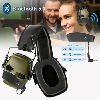 Тактическая Bluetooth-Гарнитура Шумоподавление Звукосниматель Стрельба Наушники Для Защиты Слуха Airsoft CS Коммуникационные Наушники