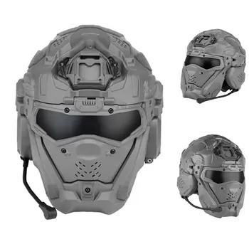 Тактический CS Шлем, Пейнтбол, Страйкбол, Мужские Полностью закрытые шлемы с откидной маской, Противотуманный шлем для стрельбы, встроенная гарнитура