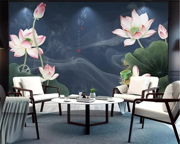 Фон для телевизора lotus в китайском стиле украшение дома гостиная спальня 3D обои для зала настенные фрески