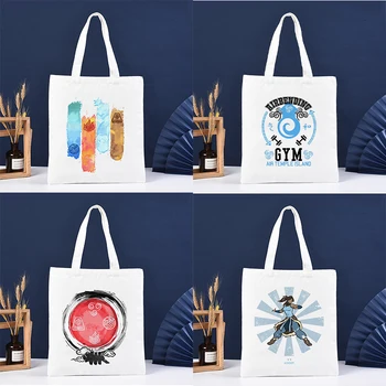 Холщовая сумка Avatar the last airbender eco bolso bolsa, сумка для продуктов, сумки многоразового использования, сумка-мешок