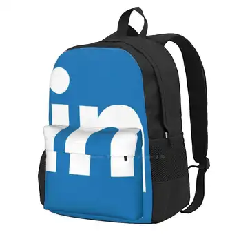 Школьная сумка Linkedin, рюкзак для ноутбука большой емкости, 15-дюймовый логотип Linkedin Web Media, база данных компании
