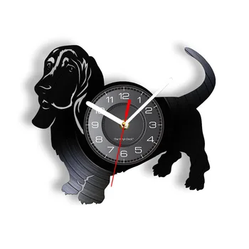 Я люблю собаку, Таксу, Виниловый CD-диск, настенные часы, прекрасную Собачку, щенка, современные настенные часы со светодиодной подсветкой, Уникальный подарок для владельца Таксы
